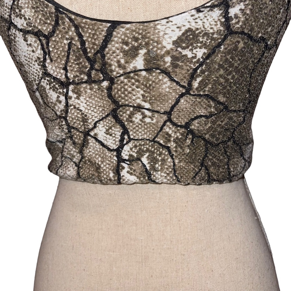 Love J Sequined Python Print Crop Top Size Small … - image 5